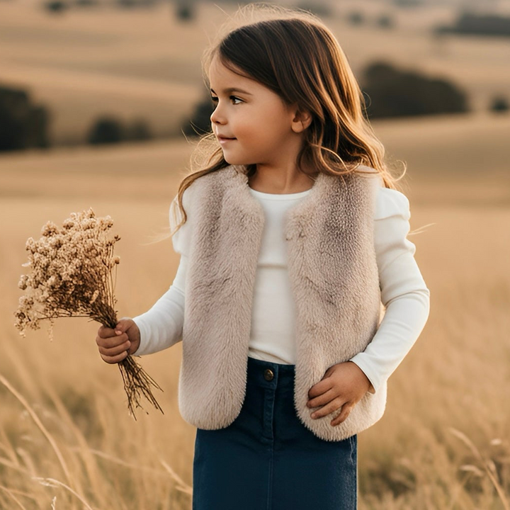 Girls Puff Sleeve Knit Top - White