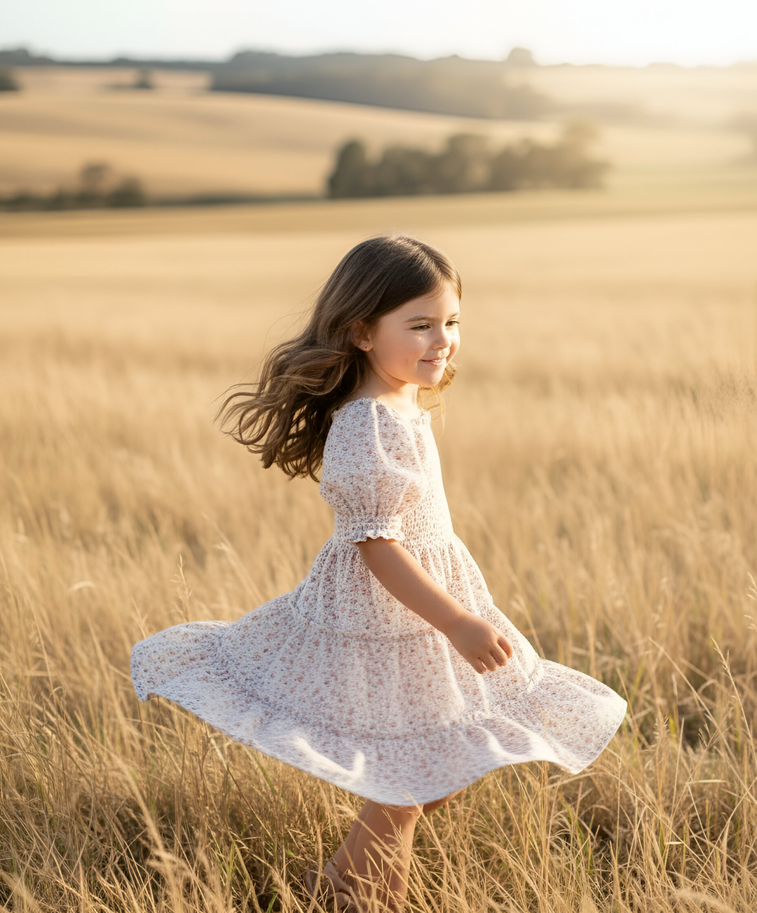 Girls Daisy Dress -  Pink Floral