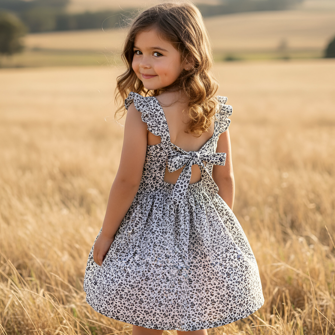 Girls Ellie Dress - Navy Daisy