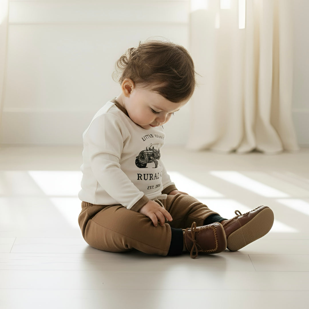 Baby Boys LS Graphic Tee - Vintage Tractor
