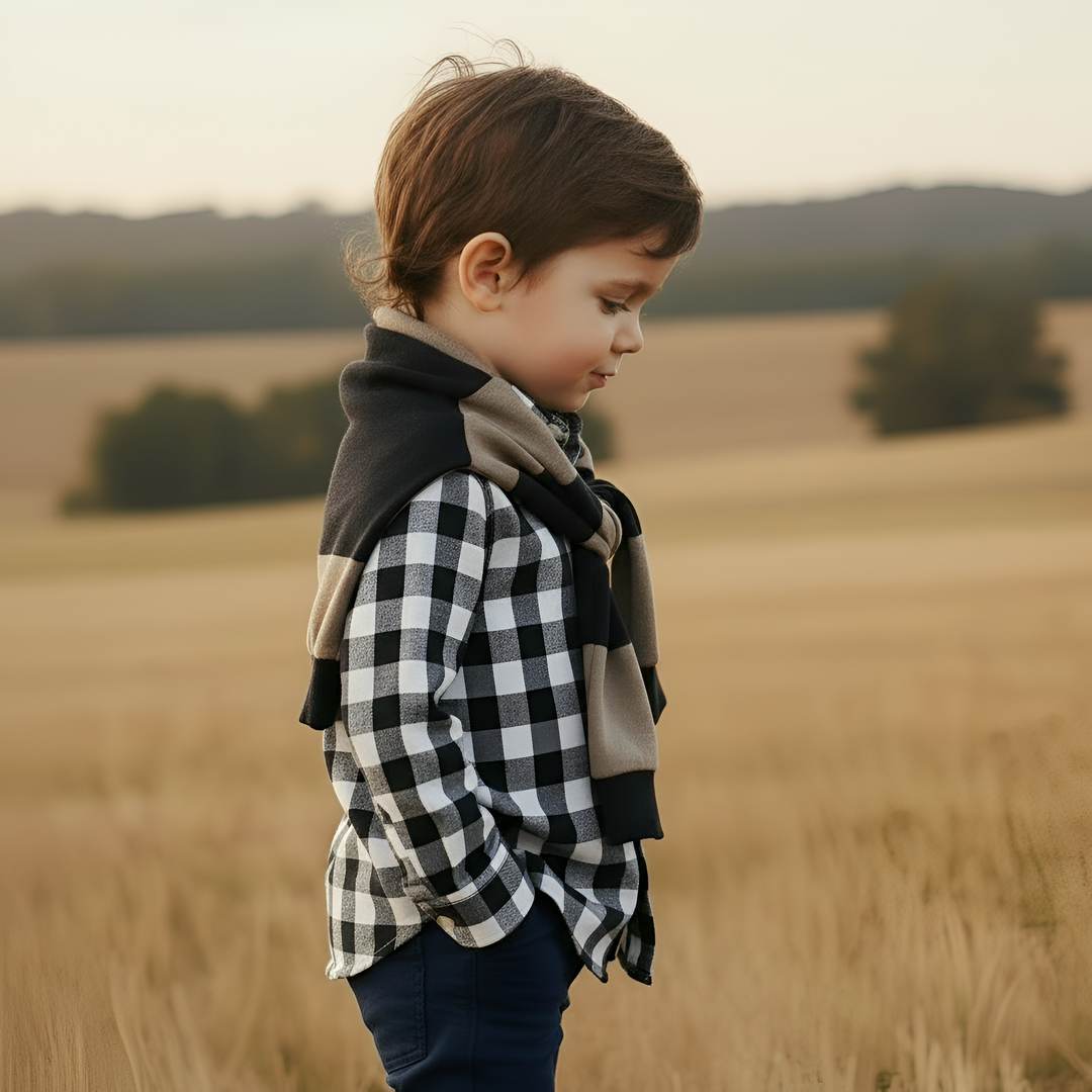Boys Dress Shirt - Large Navy Check