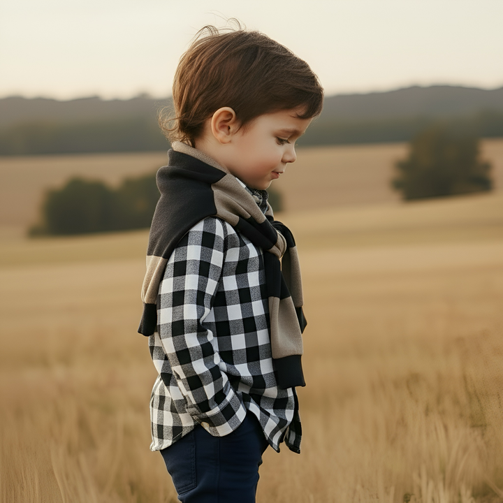 Boys Dress Shirt - Large Navy Check