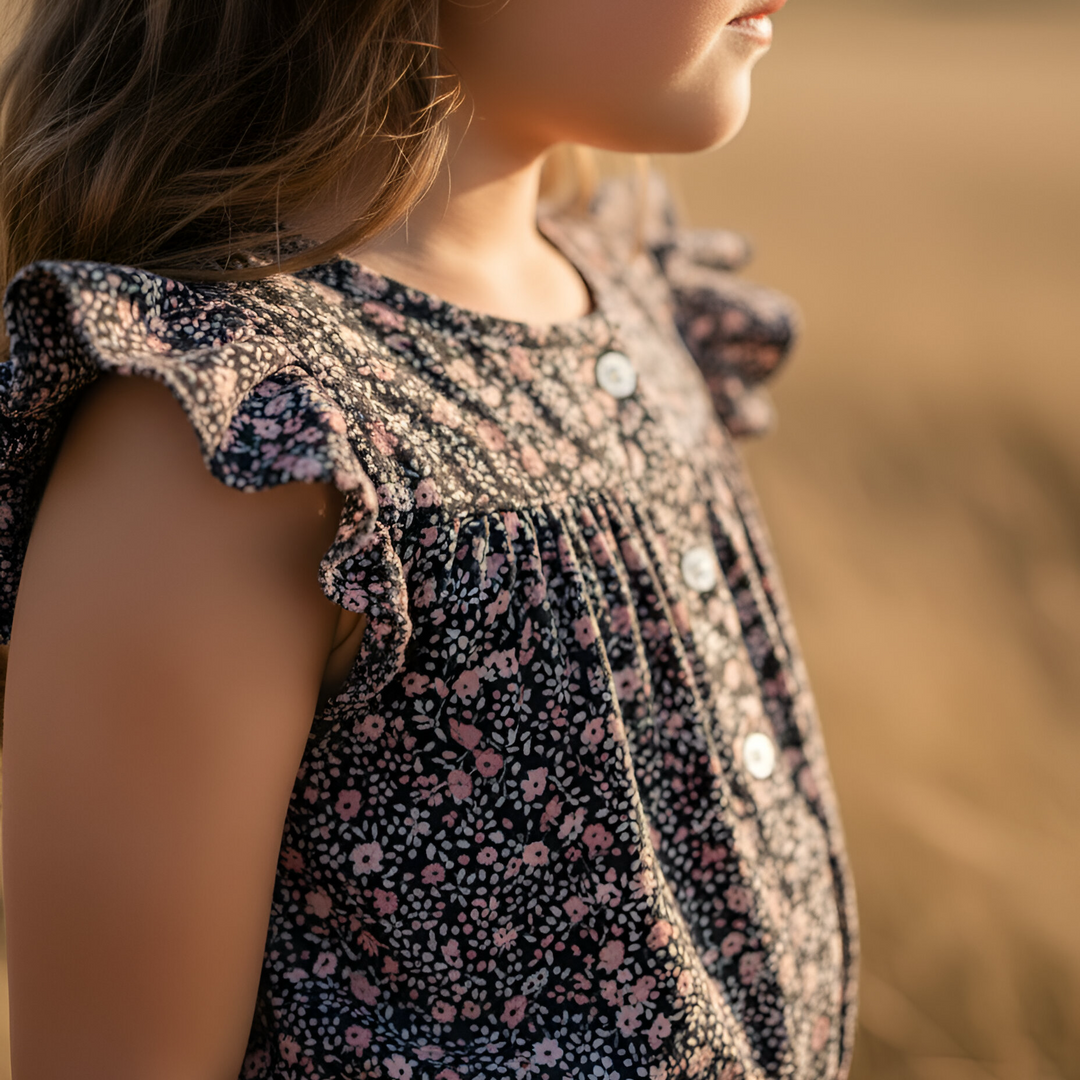 Girls Chloe Playsuit - Vintage Posy