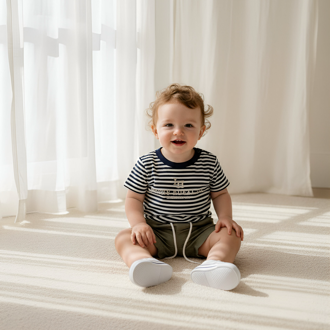 Baby Boys Henry Rural Co Tee - Navy White Stripe 26