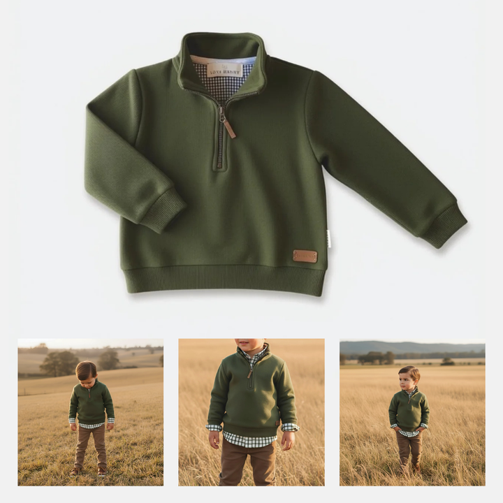 Boys Harry Jumper - Dark Olive