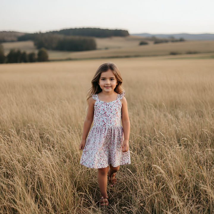 Girls Ellie Dress - Pink Petite Floral 26