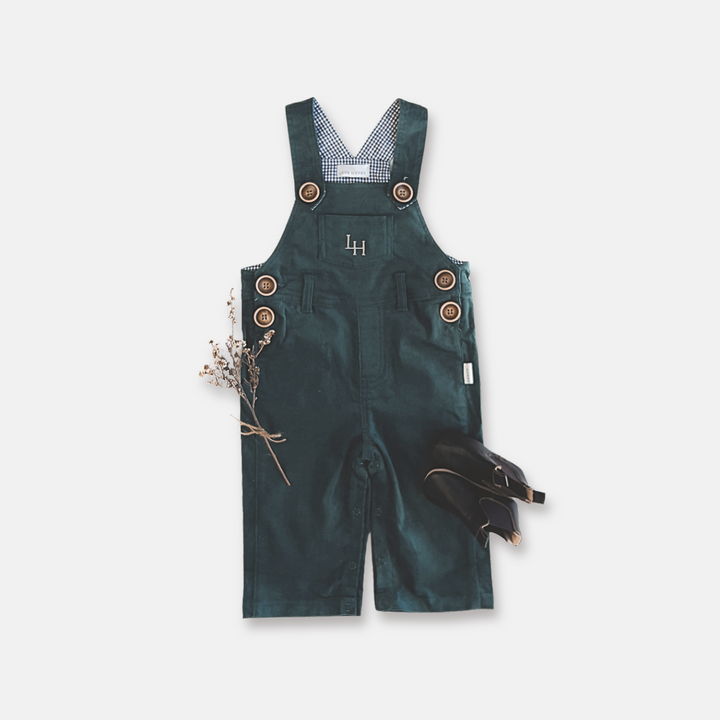 Baby Boys Roy Dungaree - Green Corduroy