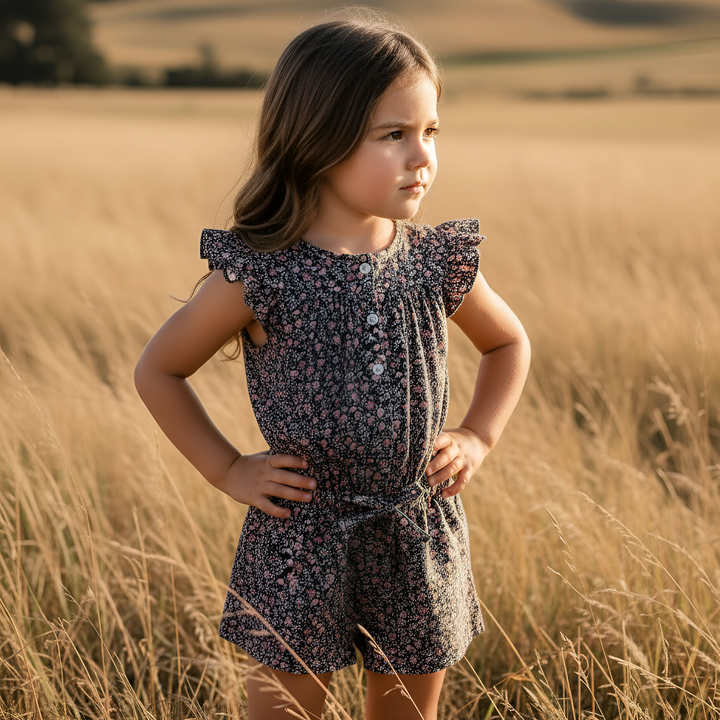 Girls Chloe Playsuit - Vintage Posy