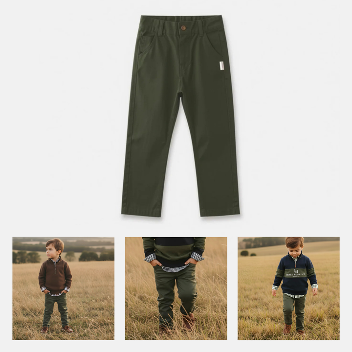 Boys Chino Pant - Dark Olive