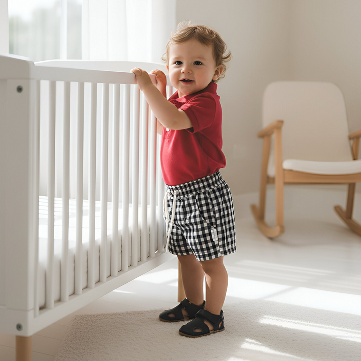 Baby Boys Sonny Short - Navy Check