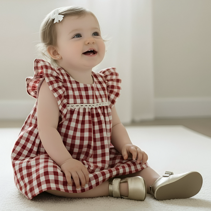 Baby Girls Maisy Dress - Red Check