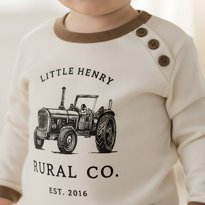 Baby Boys LS Graphic Tee - Vintage Tractor