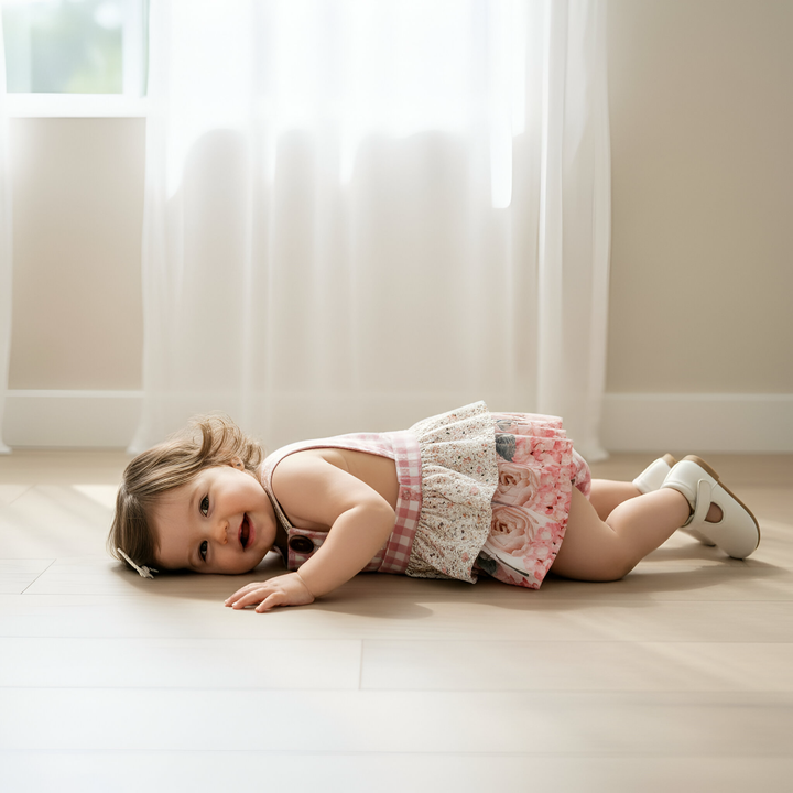 Baby Girls Frilly Playsuit -  Pretty Blossom