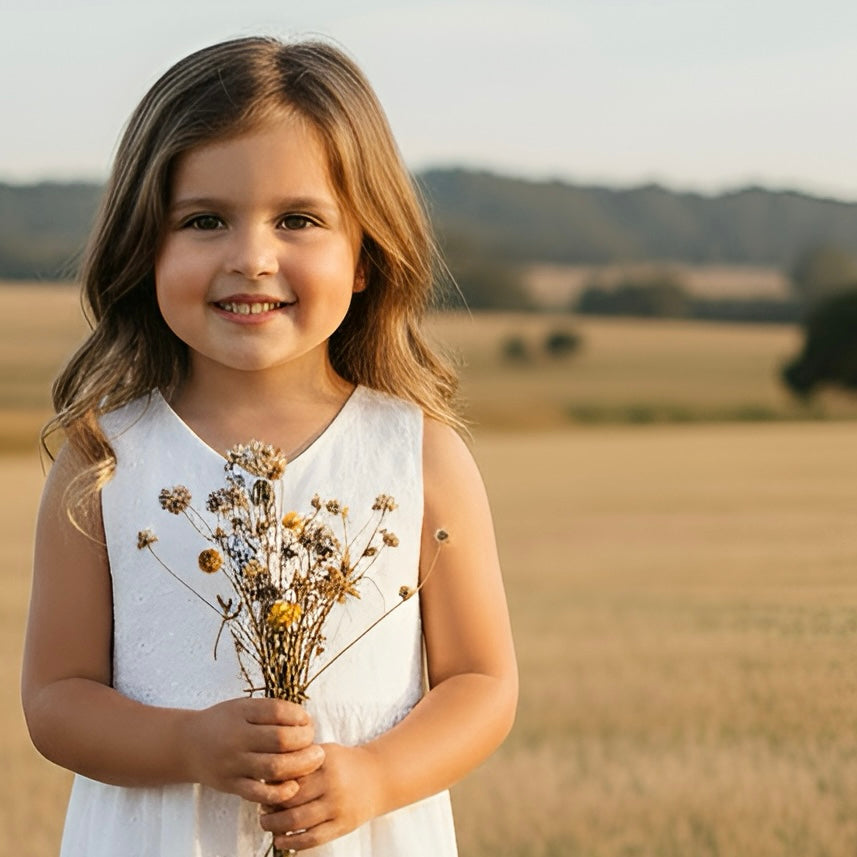 Girls Alice Dress - White