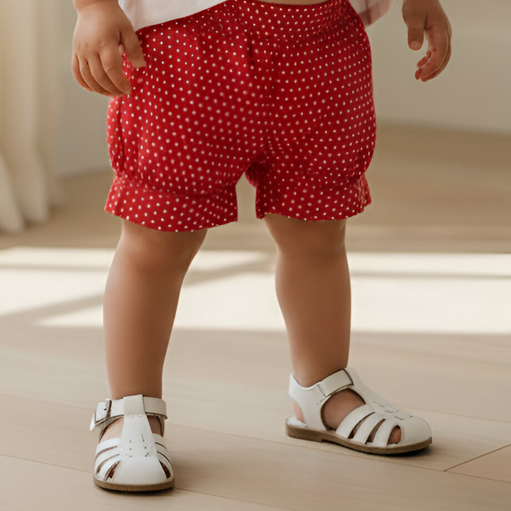 Baby Girls Lucy Shorts - Red Polka Dots