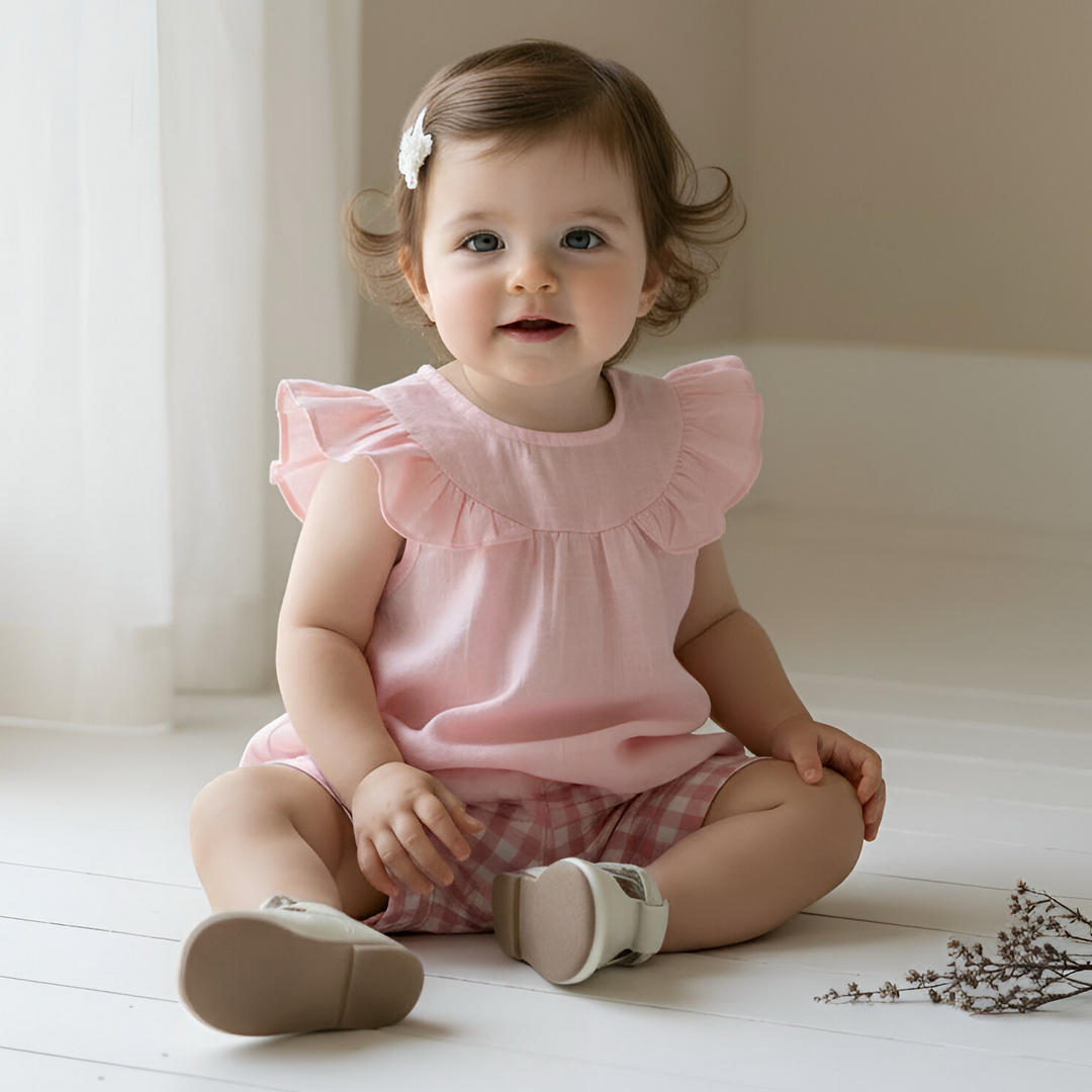 Baby Girls Lucy Shorts - Pink Check