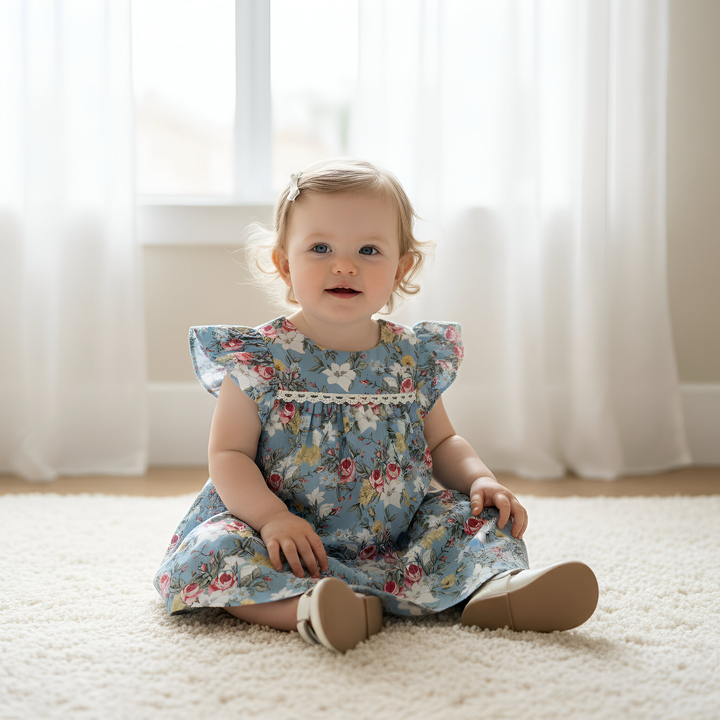 Baby Girls Maisy Dress - Blue Blossom