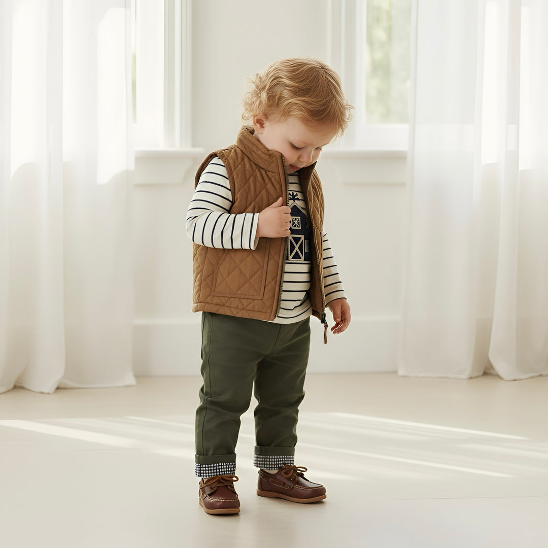 Baby Boys Campbell Vest - Chestnut