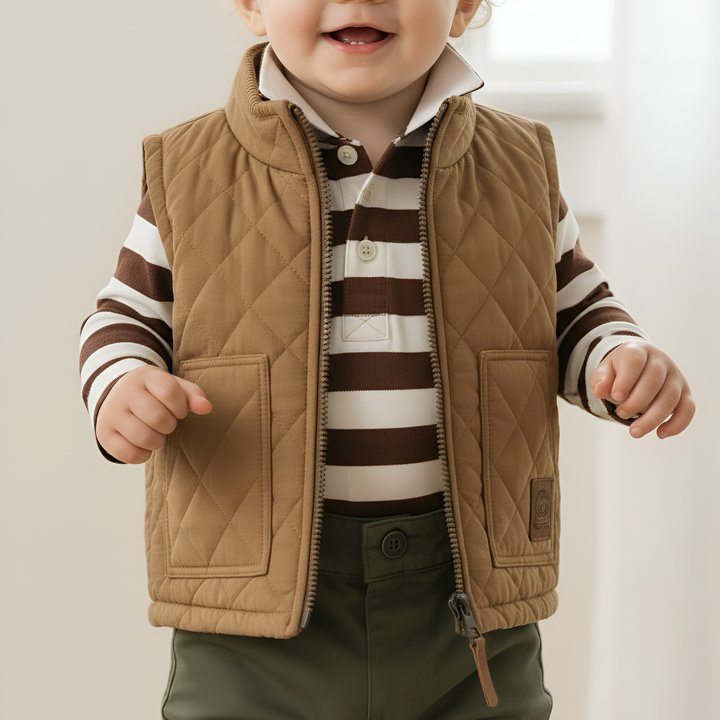Baby Boys Campbell Vest - Chestnut
