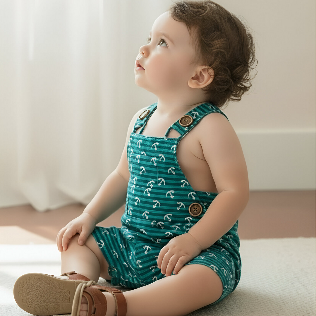 Baby Boys Roy Dungaree - Coastal Anchors 26