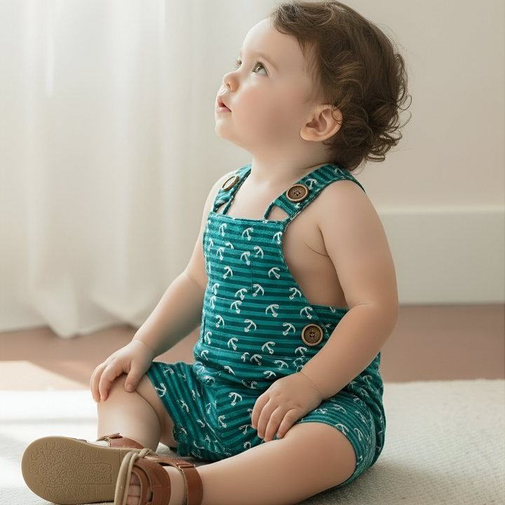 Baby Boys Roy Dungaree - Coastal Anchors 26