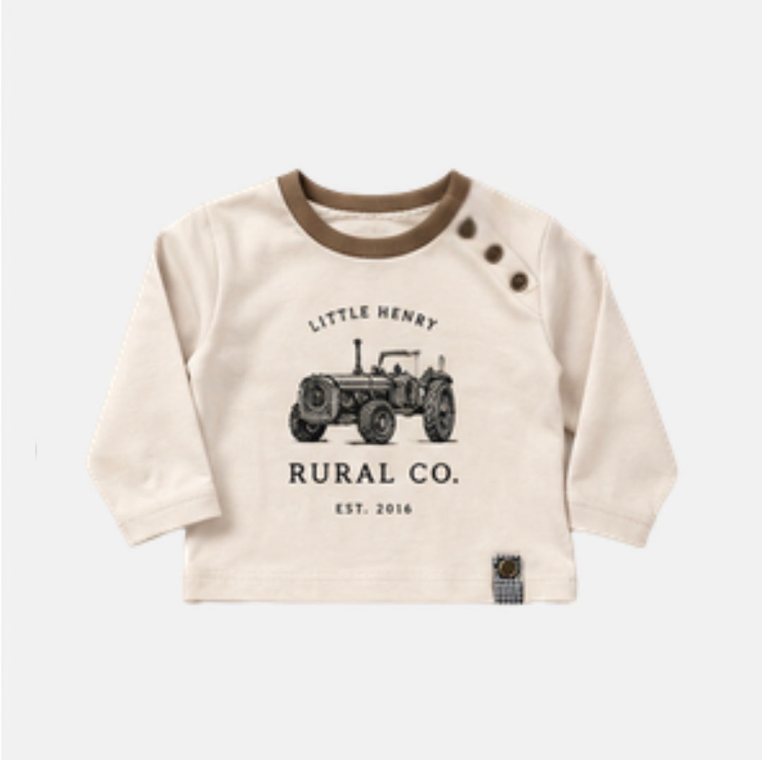 Baby Boys LS Graphic Tee - Vintage Tractor