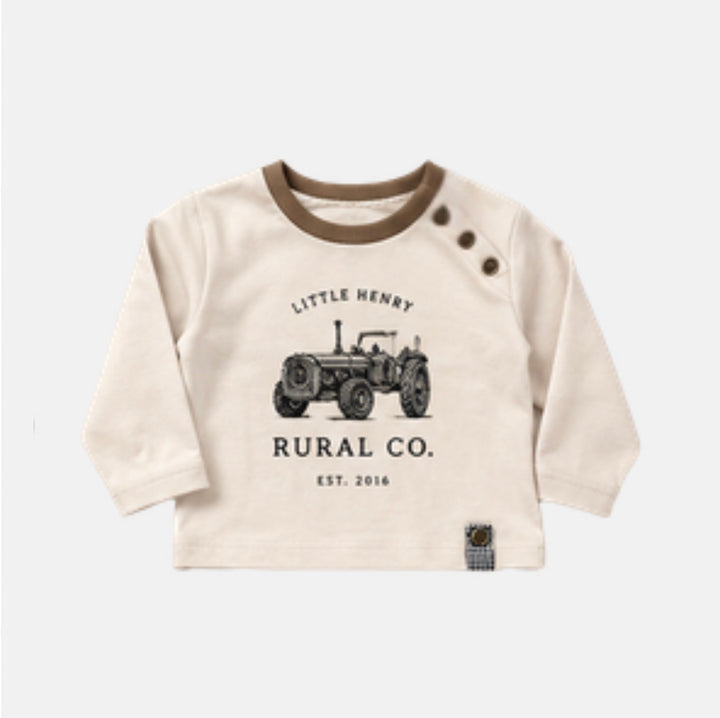 Baby Boys LS Graphic Tee - Vintage Tractor