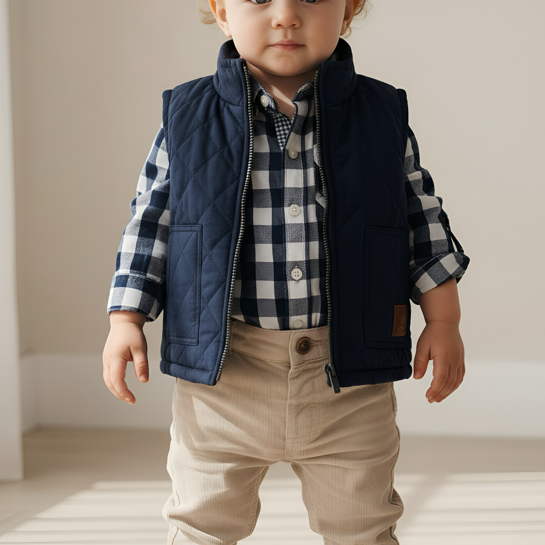 Baby Boys Campbell Vest - Navy