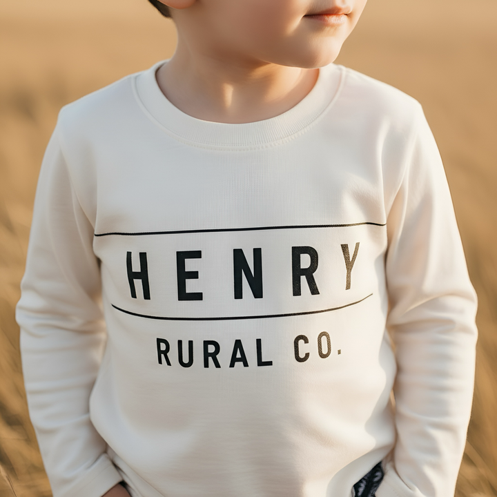 Boys LS Tee - Henry Rural Co - White