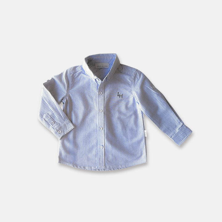 Boys Oxford Dress Shirt - Navy Pinstripe