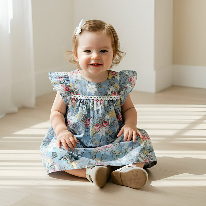 Baby Girls Maisy Dress - Blue Blossom