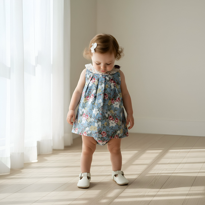 Baby Girls Sofia Playsuit - Blue Blossom