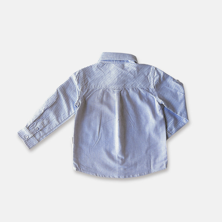 Boys Oxford Dress Shirt - Navy Pinstripe