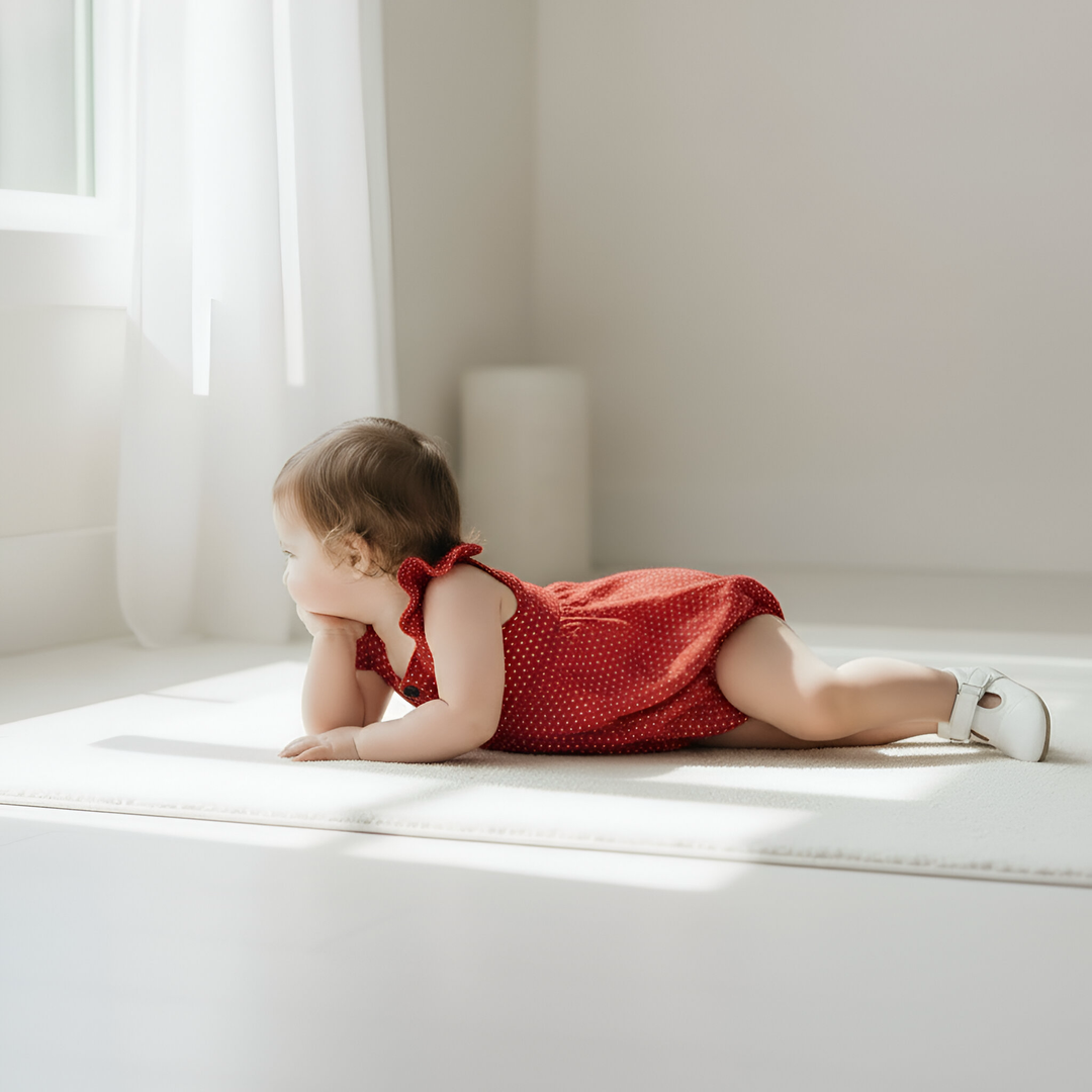 Baby Girls Freya Playsuit - Red Polka Dot