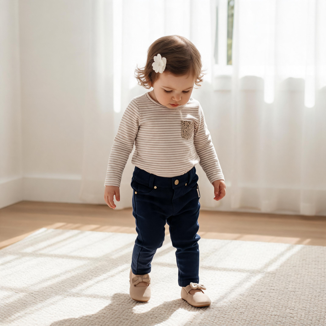 Baby Girls Knit Romper -  Pink Stripe