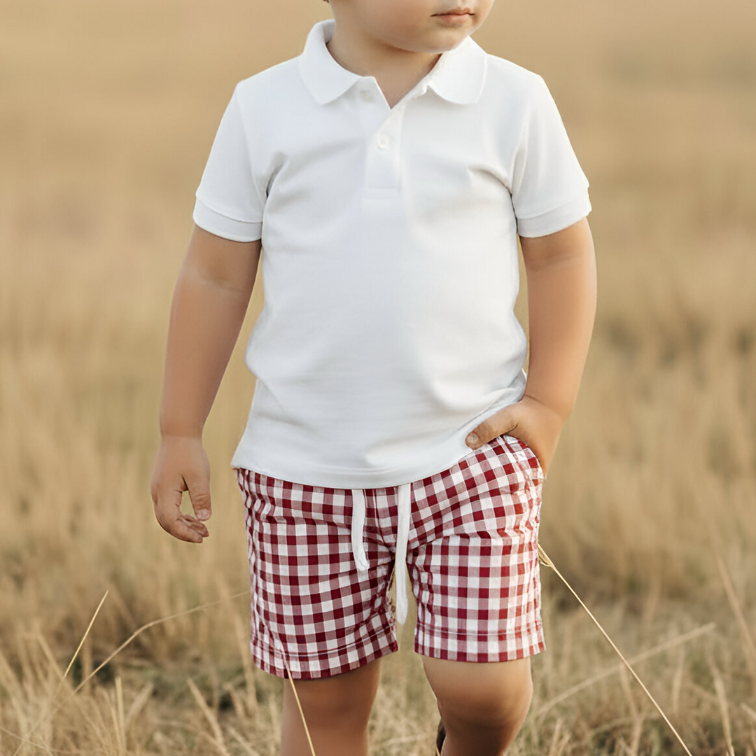 Boys Sonny Shorts - Red Check