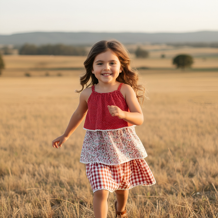 Girls Sadie Dress -  Festive Floral 25