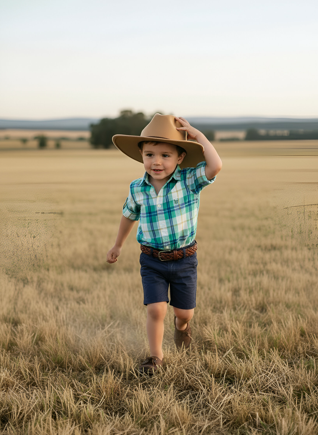 Boys Dress Shirt - Aqua Plaid 26