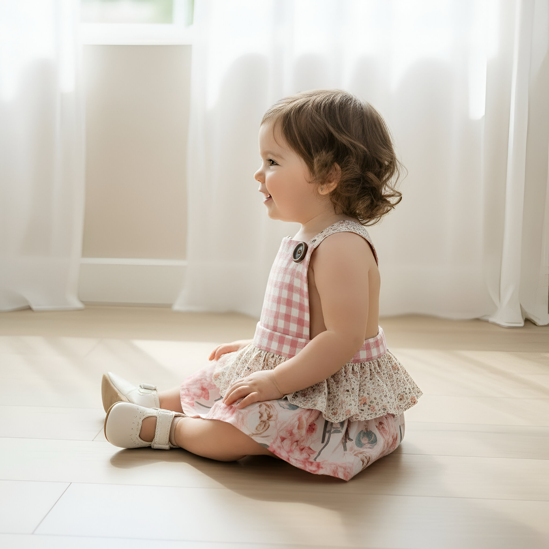 Baby Girls Frilly Playsuit -  Pretty Blossom