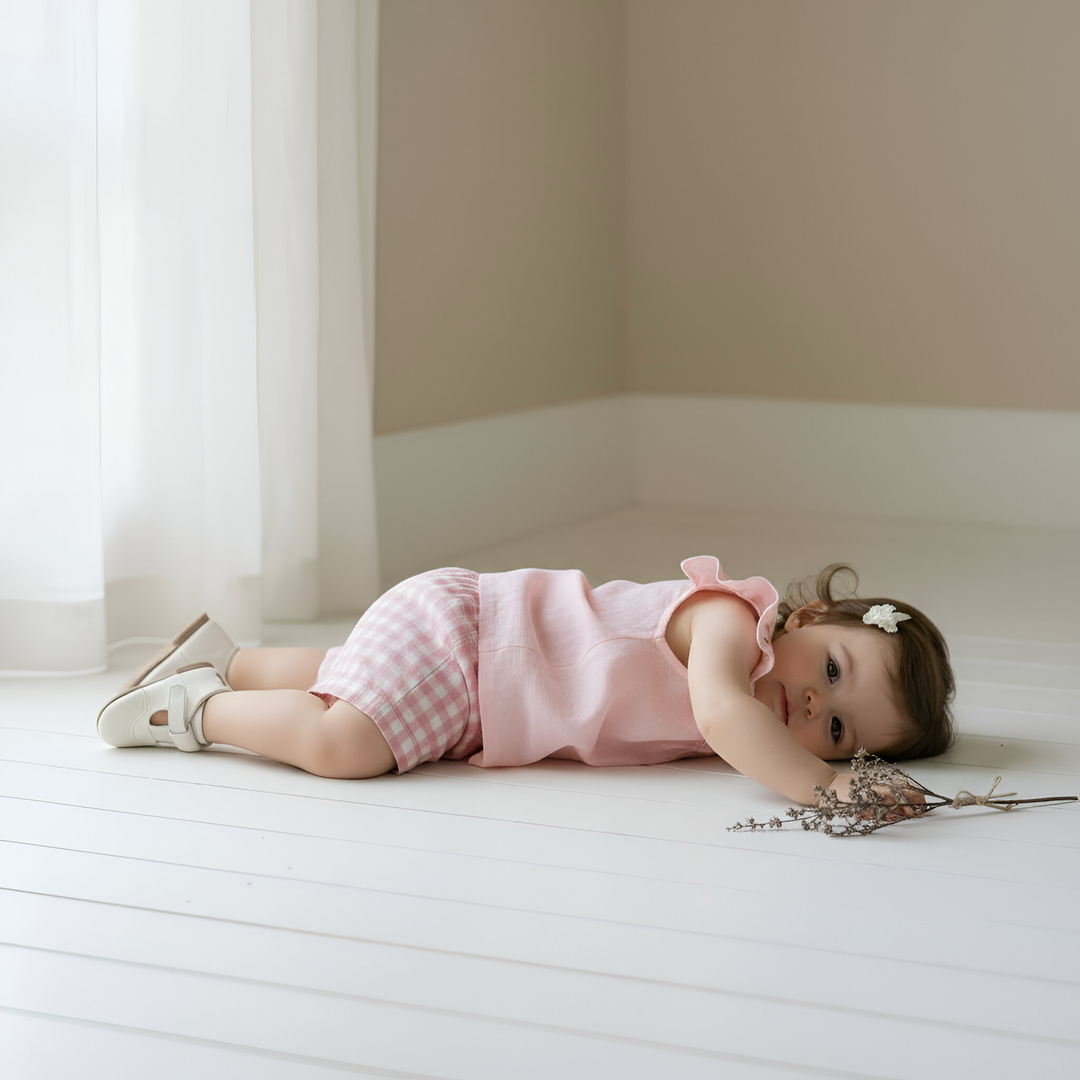 Baby Girls Lucy Shorts - Pink Check