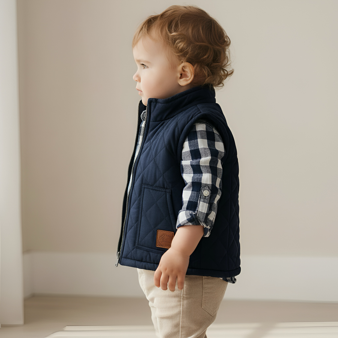 Baby Boys Campbell Vest - Navy