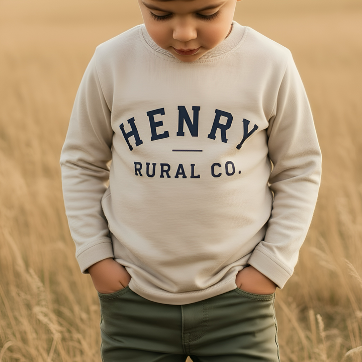 Boys LS Tee - Henry Rural Co - Stone
