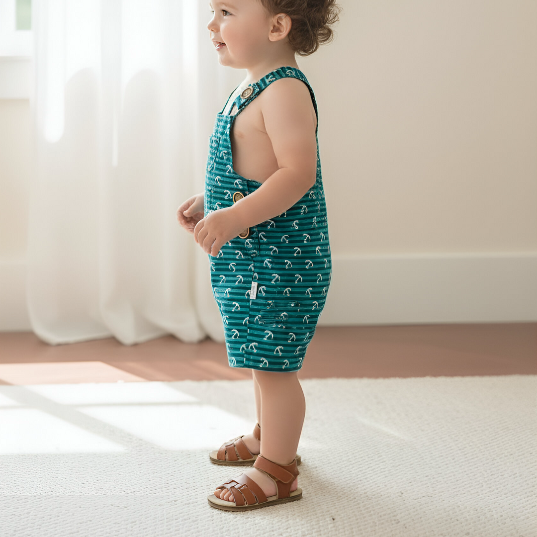 Baby Boys Roy Dungaree - Coastal Anchors 26