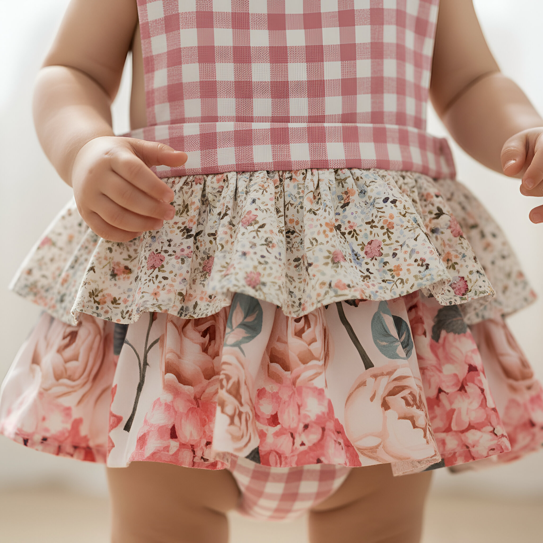 Baby Girls Frilly Playsuit -  Pretty Blossom