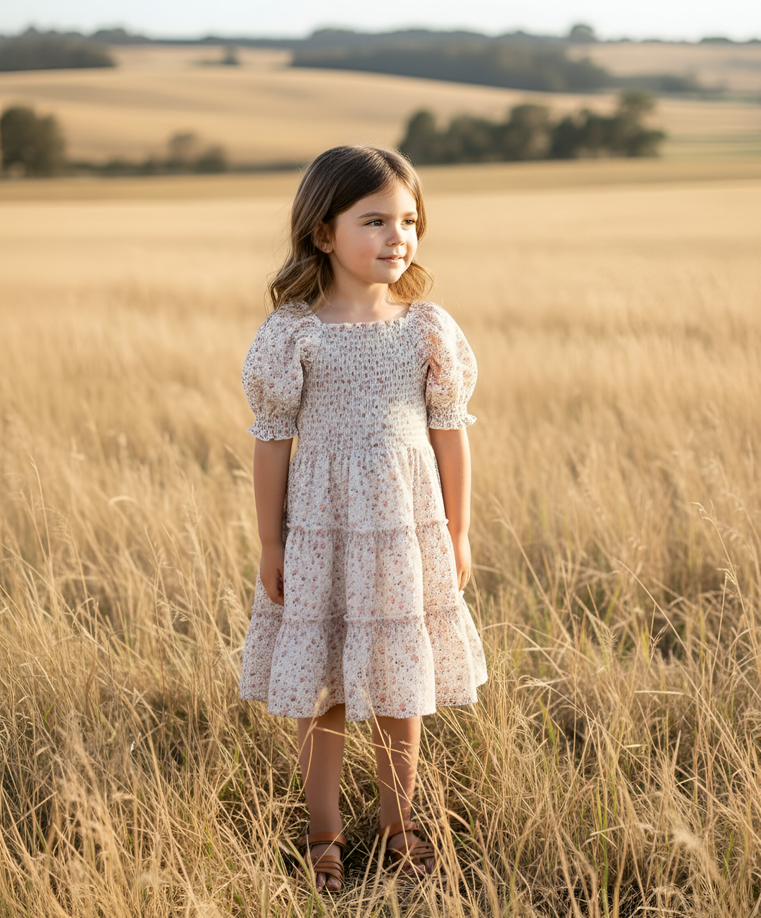 Girls Daisy Dress -  Pink Floral