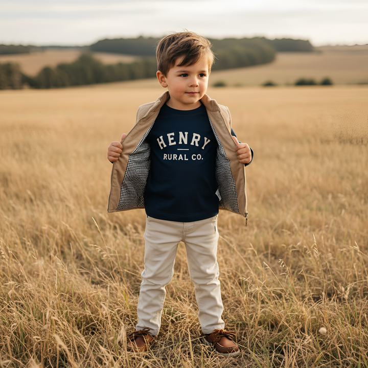 Boys LS Tee - Henry Rural Co - Navy