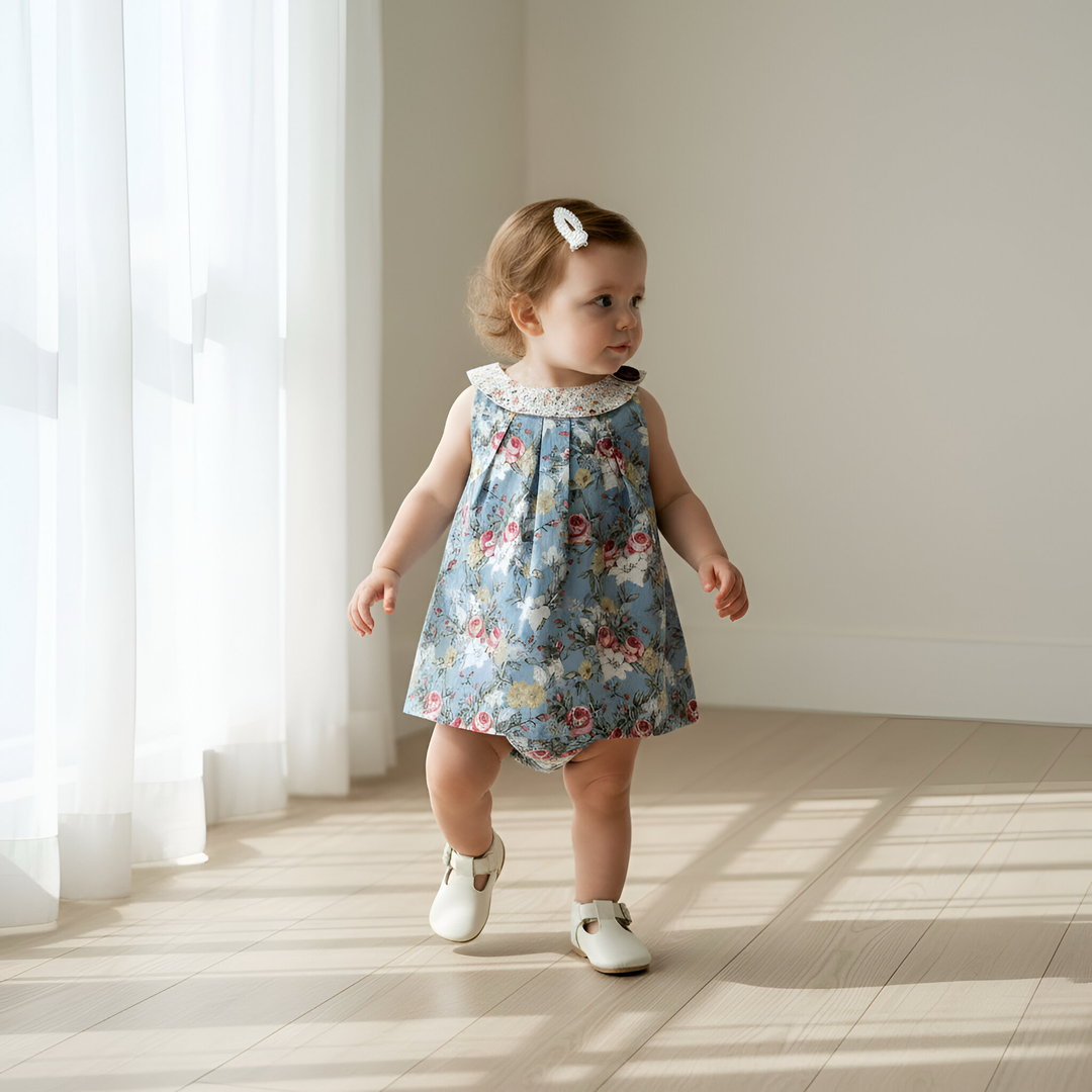 Baby Girls Sofia Playsuit - Blue Blossom