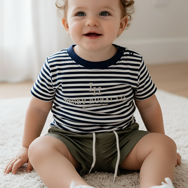 Baby Boys Sonny Short - Olive Brown Linen 26