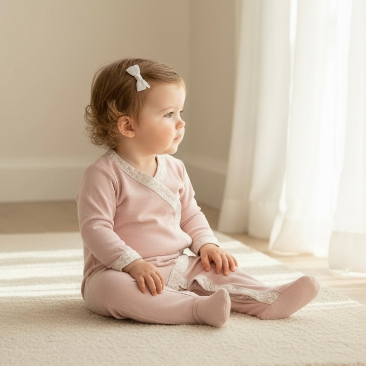 Baby Girls Winter Onesie - Pink