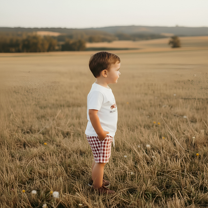 Boys Tractor Tee - Red 26